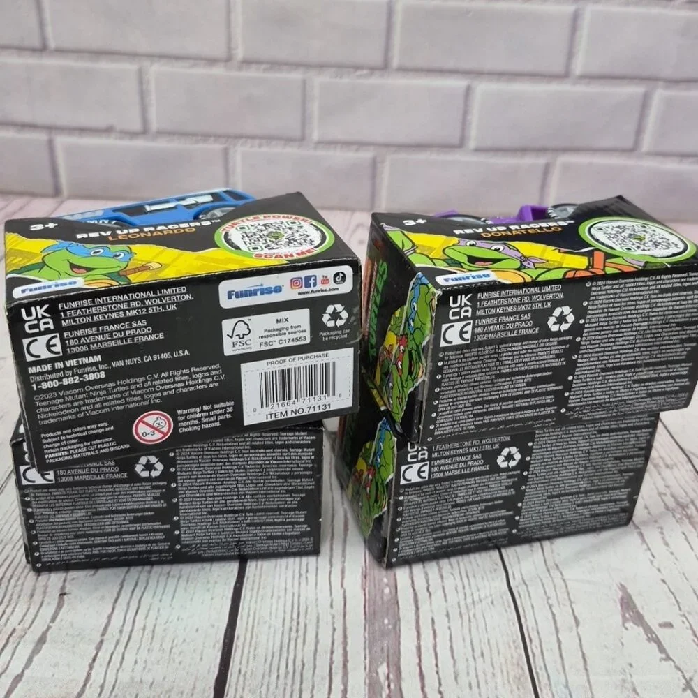 Teenage Mutant Ninja Turtles Rev Up Racers‎ Complete Set Of 4, Sealed New